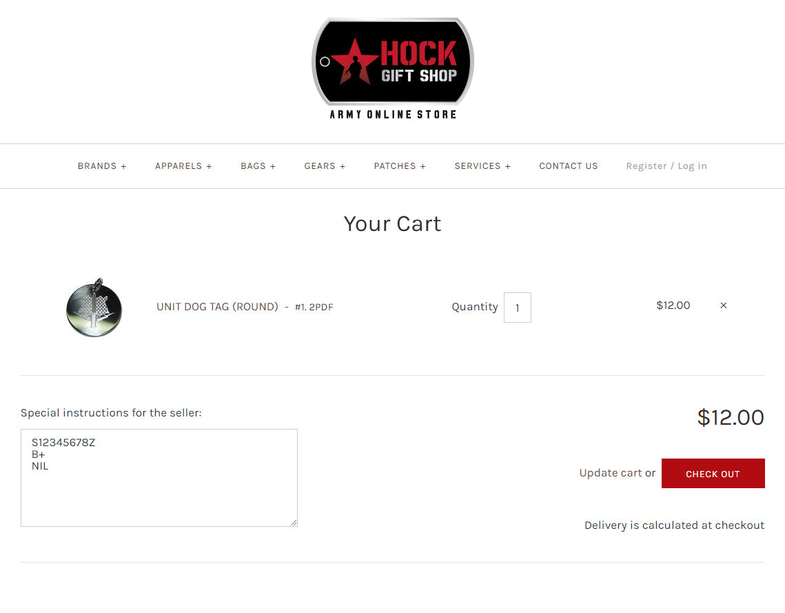 UNIT DOG TAG (ROUND)