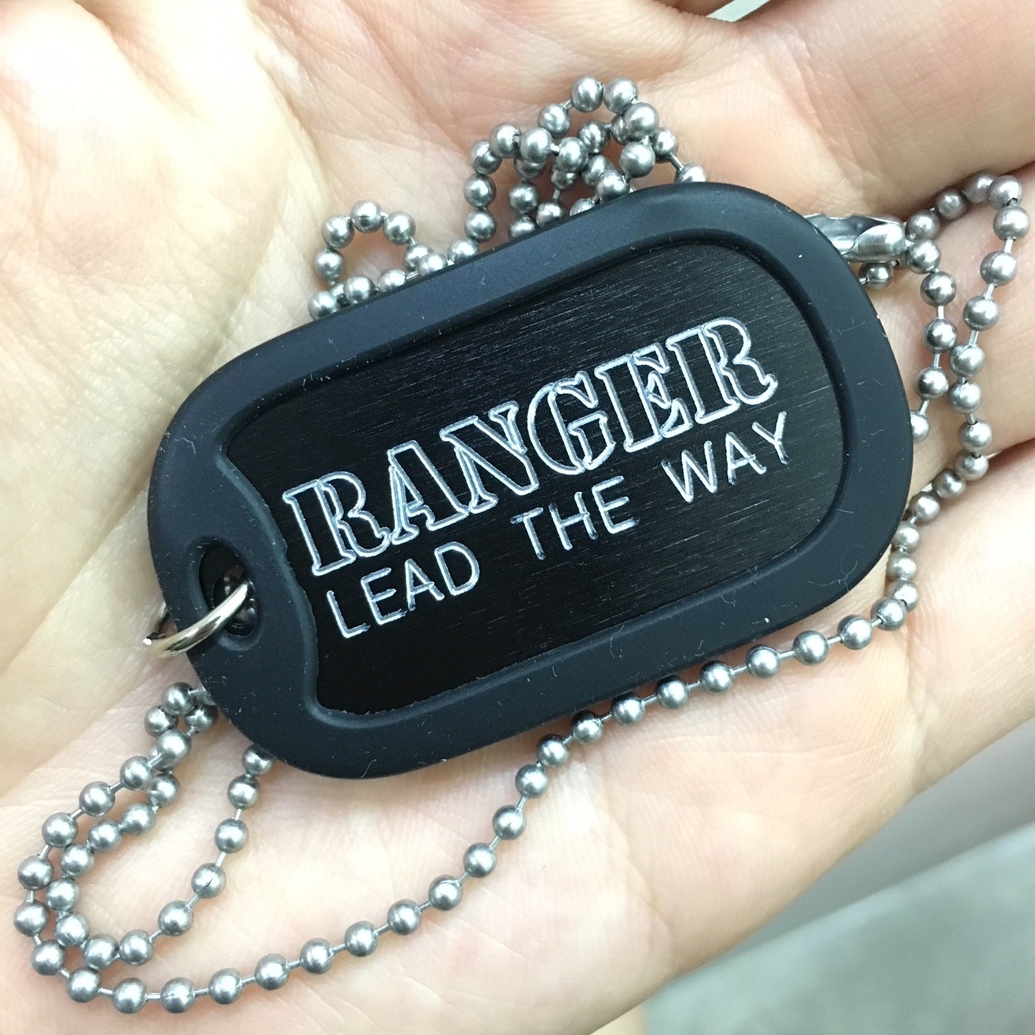 RANGER LEAD THE WAY DOG TAG - BLACK