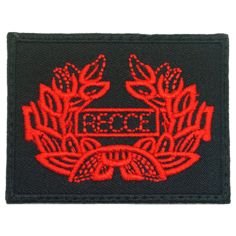 RECCE BADGE - BLACK RED