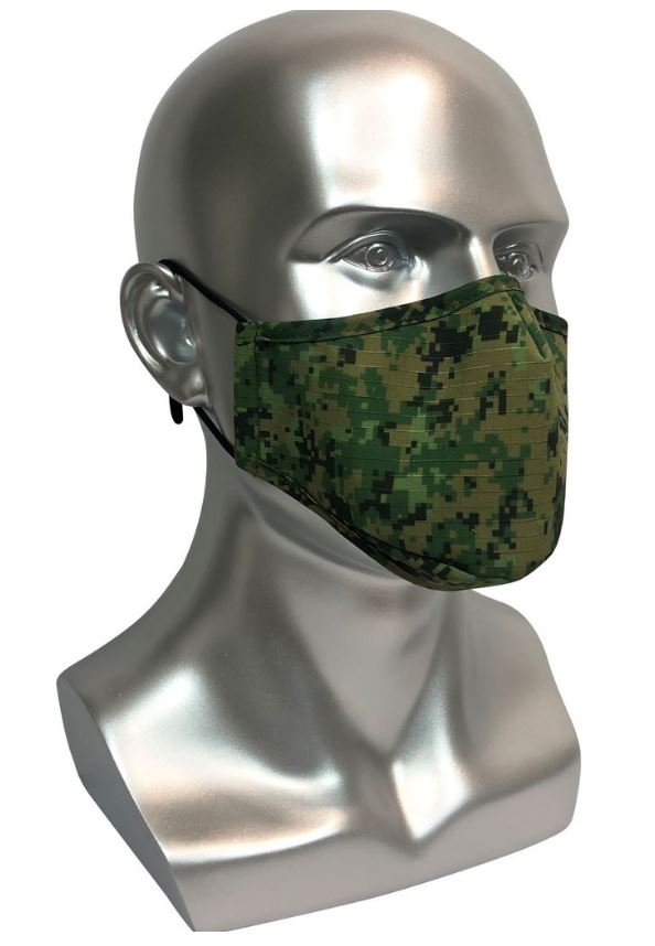 REUSABLE MASK WITH FILTER POCKET - ARMY DESIGN (KID SIZE)