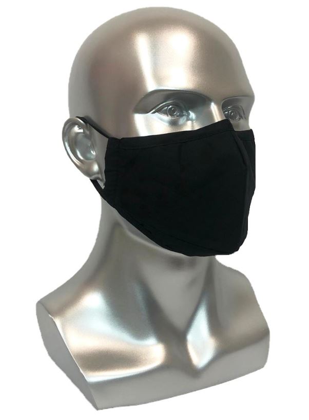 REUSABLE MASK WITH FILTER POCKET - BLACK