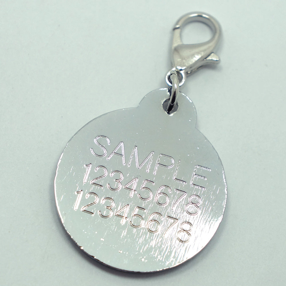 ROUND GLITTER ZINC ALLOY PET TAG - 2019 VERSION