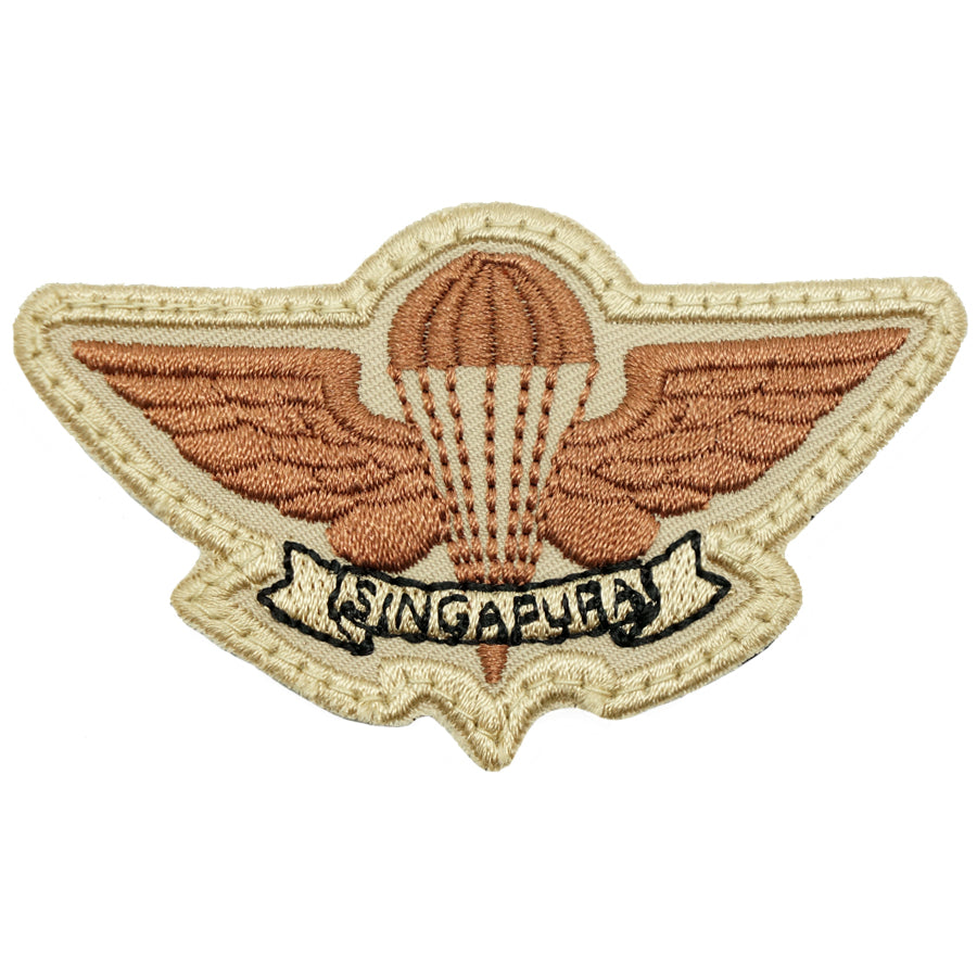 SAF AIRBORNE WING - KHAKI BLACK WORDING