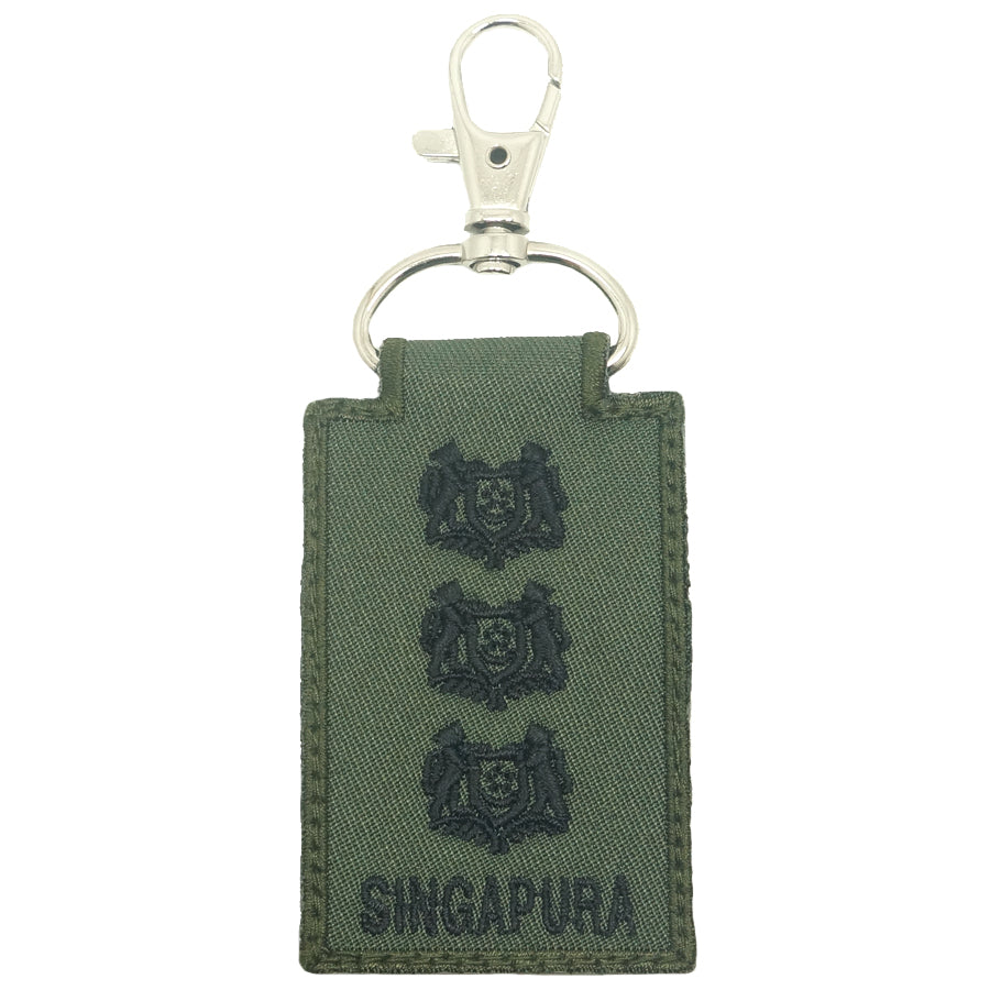 MINI SAF RANK KEYCHAIN - COL (OD GREEN) (SWIVEL CARABINER HOOK)