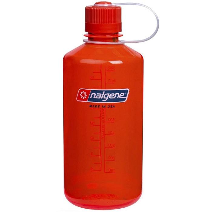 NALGENE NARROW MOUTH 32 OZ / 1000 ML - SAFETY ORANGE (OLD STOCK WITH SOME SCRATCHES)