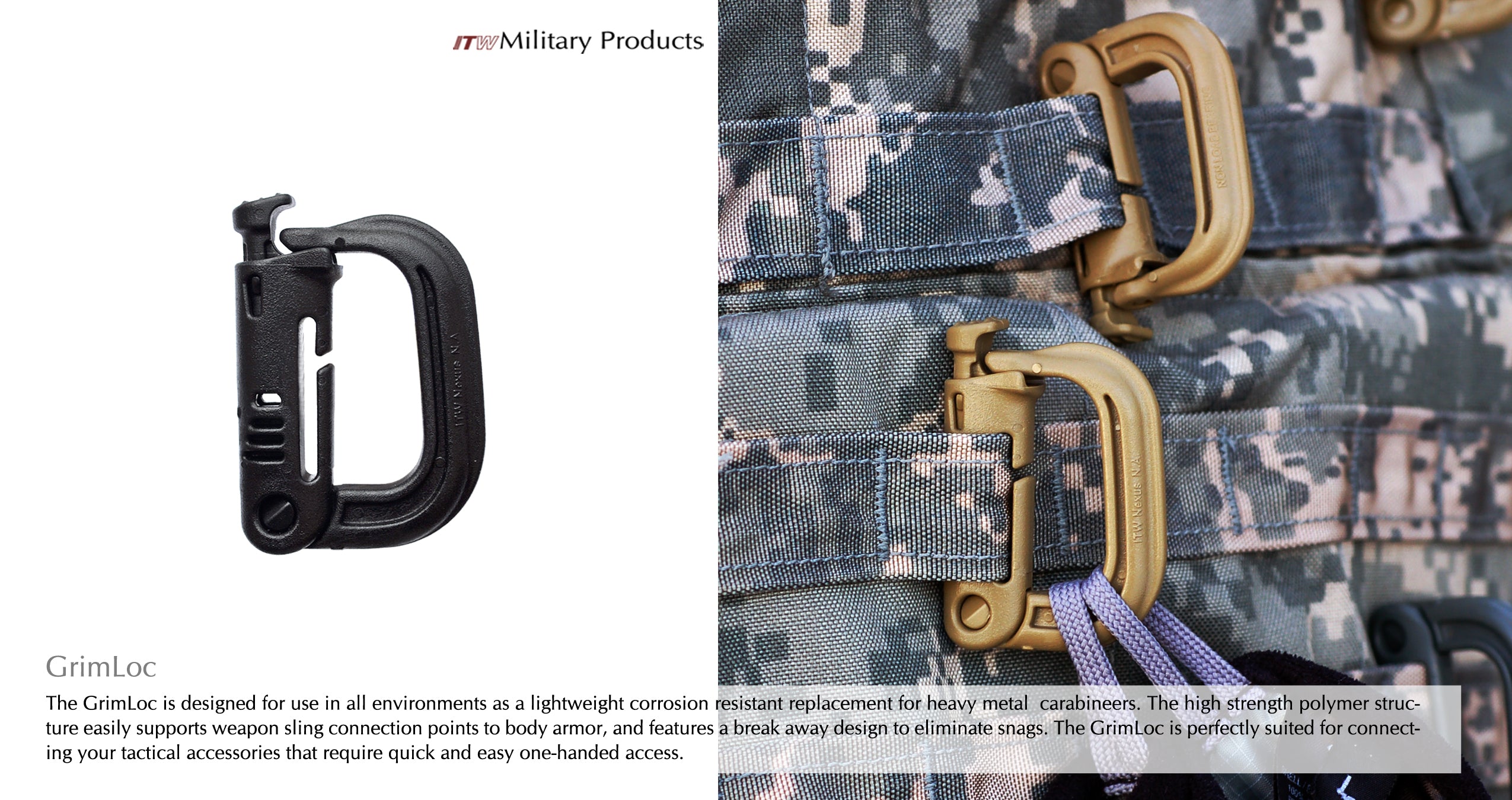 ITW GRIMLOC CARABINER - FOLIAGE - Hock Gift Shop | Army Online Store in Singapore