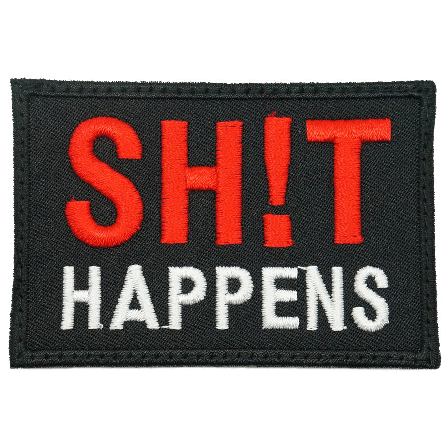 SHIT HAPPENS PATCH - BLACK RED