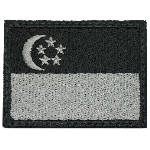 SINGAPORE FLAG - BLACK BORDER (MEDIUM)