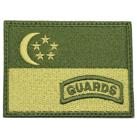 SINGAPORE FLAG WITH GUARDS TAB - OD GREEN