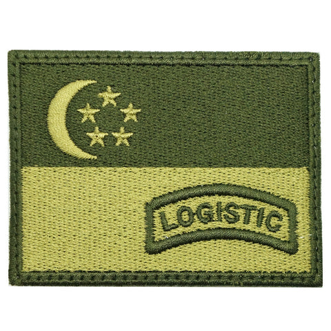 SINGAPORE FLAG WITH LOGISTIC TAB - OD GREEN