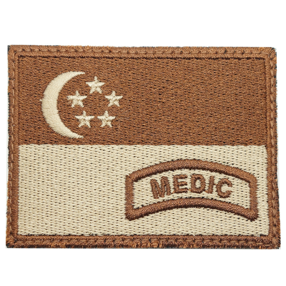SINGAPORE FLAG WITH MEDIC TAB - KHAKI