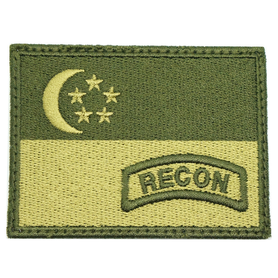 SINGAPORE FLAG WITH RECON TAB - OD GREEN