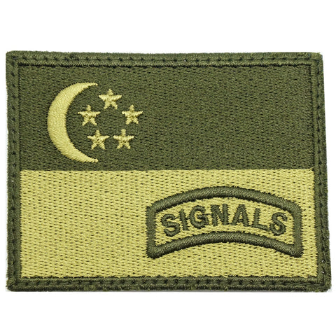 SINGAPORE FLAG WITH SIGNALS TAB - OD GREEN