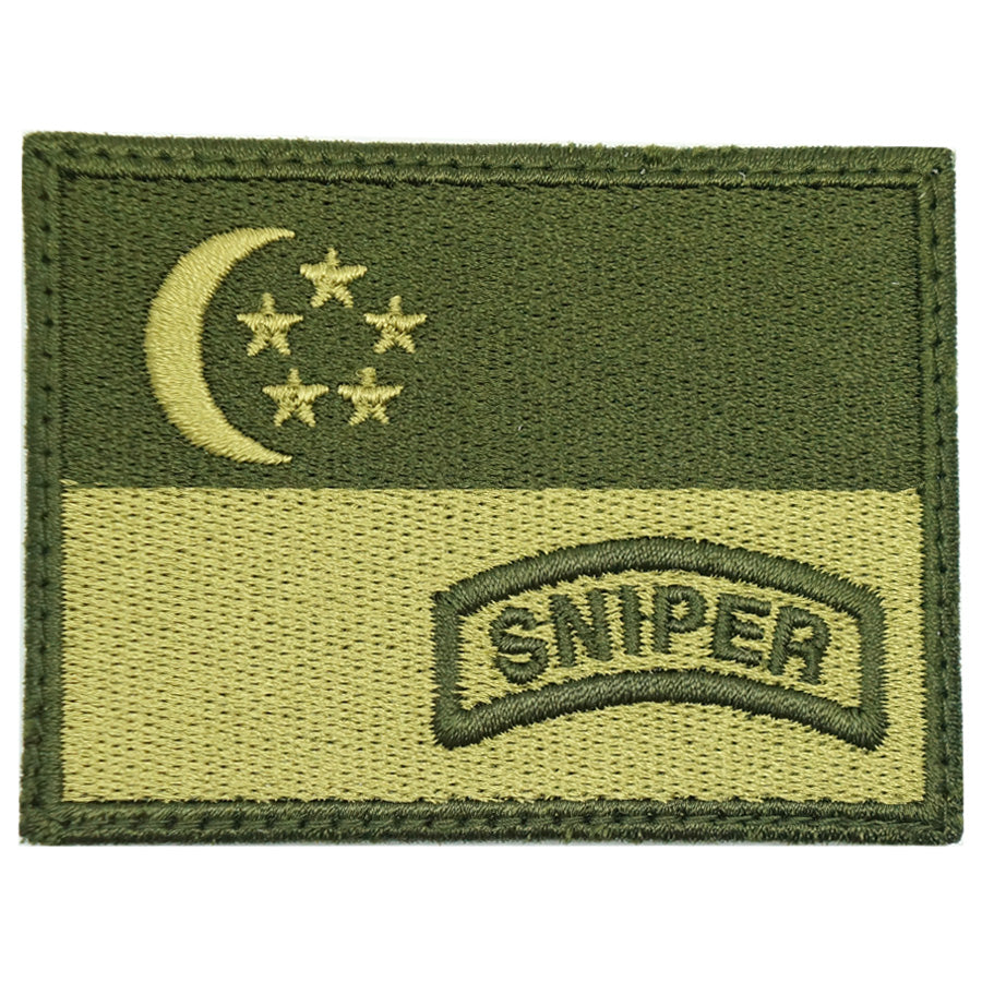 SINGAPORE FLAG WITH SNIPER TAB - OD GREEN