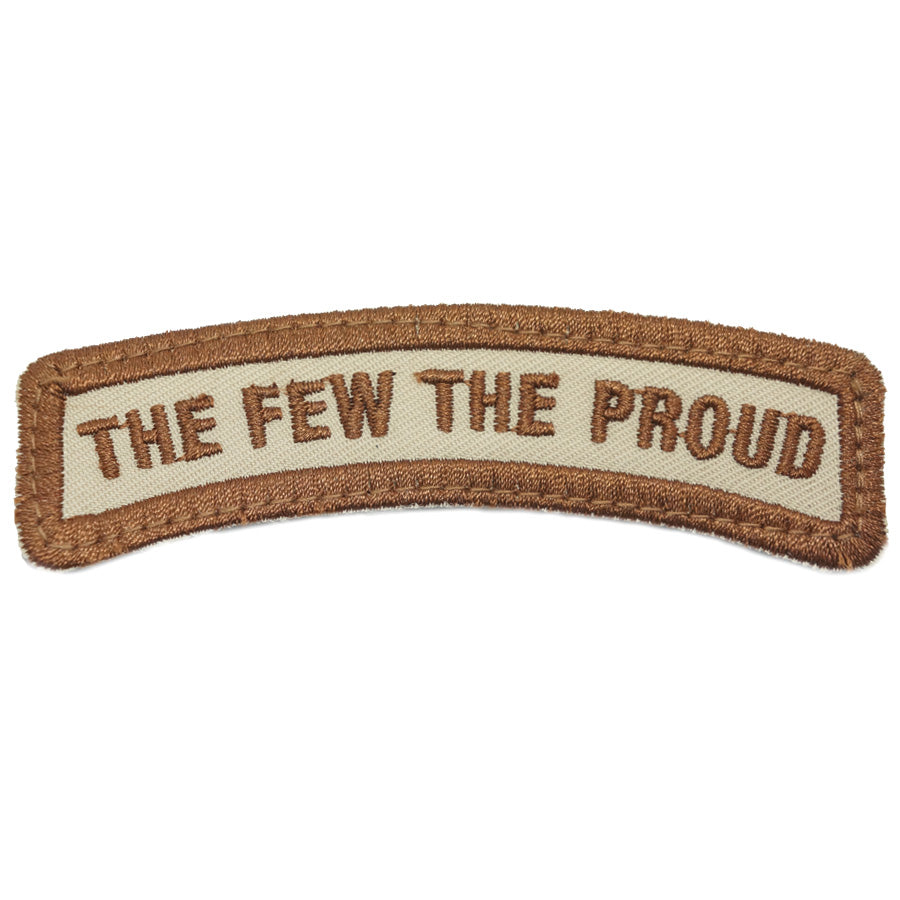 THE FEW THE PROUD TAB - KHAKI WITH BROWN BORDER