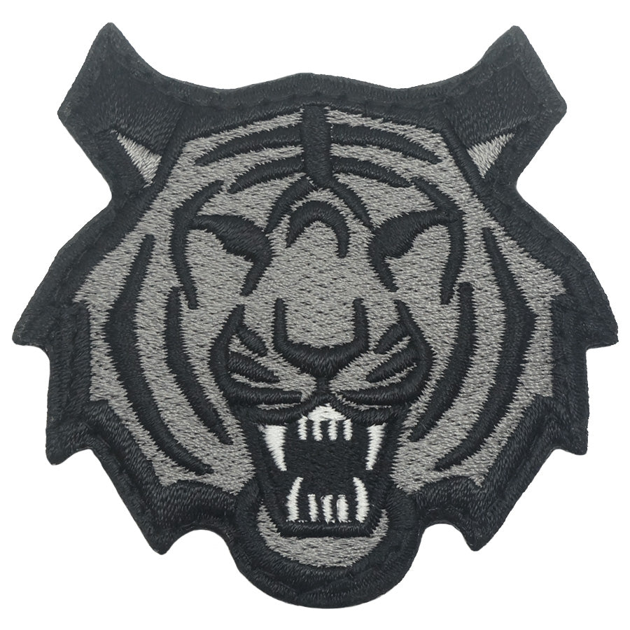 TIGER HEAD PATCH - BLACK FOLIAGE