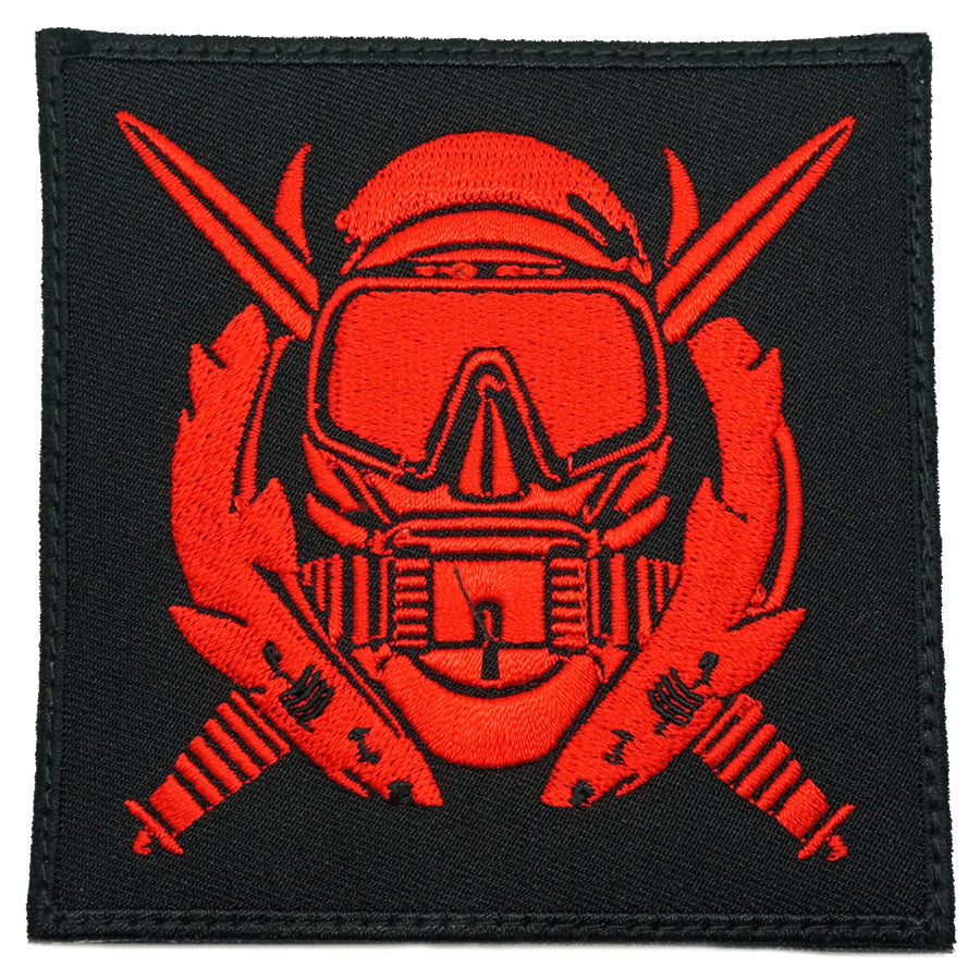 US SPECIAL OPERATION COMBAT DIVER PATCH - BLACK RED
