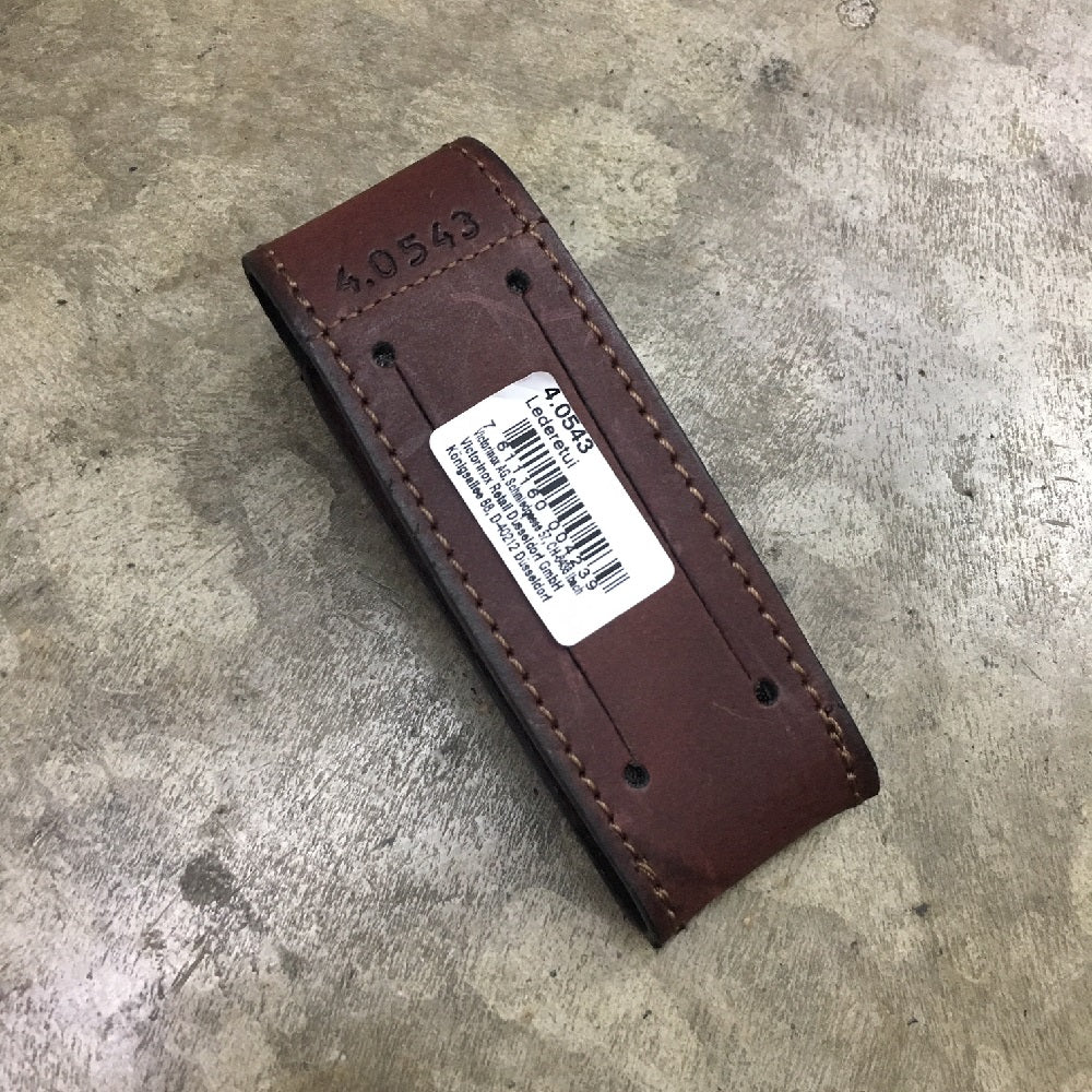 VICTORINOX LEATHER BELT POUCH, SMALL- SUITABLE FOR 91MM KNIVES (BROWN)