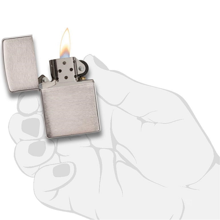 ZIPPO BRUSH CHROME ARMOR HEAVY WALL