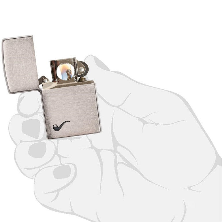 ZIPPO BRUSH CHROME PIPE