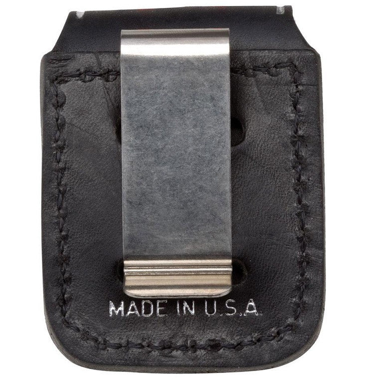 ZIPPO LEATHER LIGHTER CASE - CLIP - BLACK
