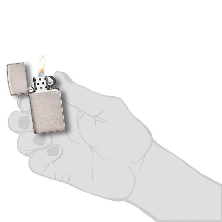 ZIPPO SLIM BRUSH CHROME