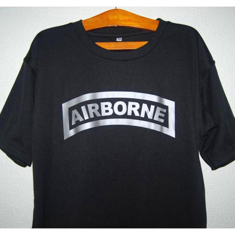 HGS T-SHIRT - AIRBORNE TAB (SILVER PRINT) - Hock Gift Shop | Army Online Store in Singapore