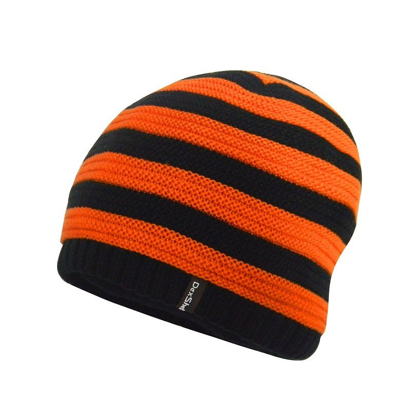 DEXSHELL CHILDREN BEANIE - BLACK WITH TANGELO RED