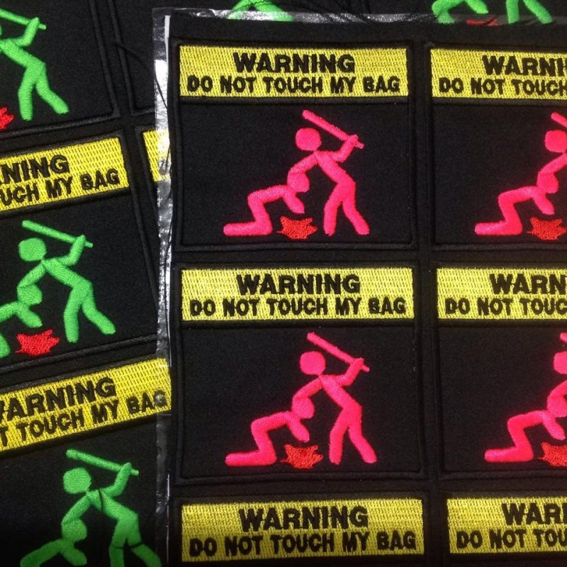 DO NOT TOUCH MY BAG PATCH - ZOMBIE PINK