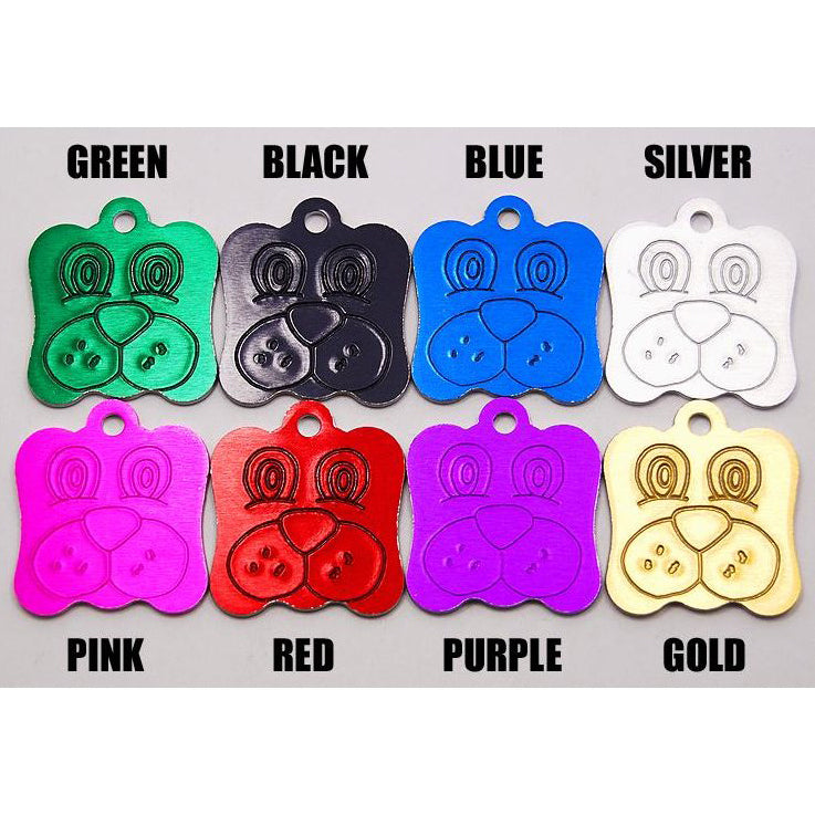 DOG FACE PET TAG (ALUMINIUM)