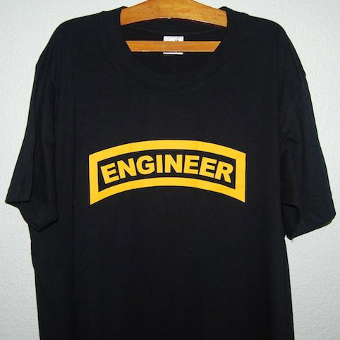 HGS T-SHIRT - ENGINEER TAB (YELLOW PRINT) - Hock Gift Shop | Army Online Store in Singapore