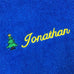 GUEST TOWEL WITH NAME & XMAS TREE EMBROIDERY (BLUE)