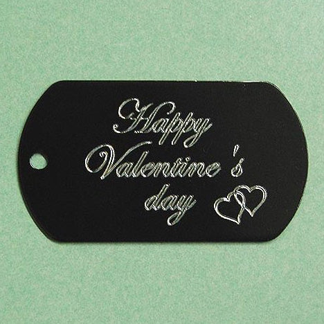 HAPPY VALENTINES DAY DOG TAG (DOUBLE HEARTS)