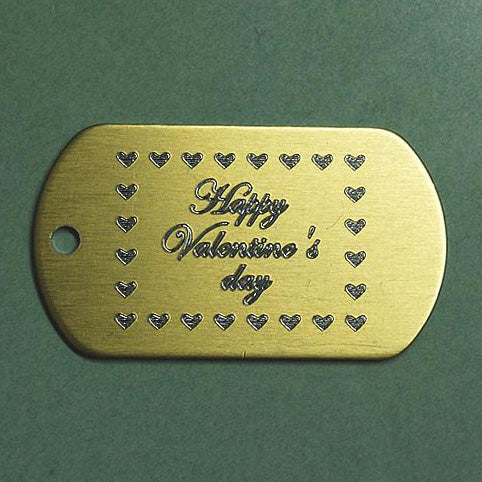 HAPPY VALENTINES DAY DOG TAG (HEARTS BORDER)