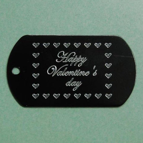 HAPPY VALENTINES DAY DOG TAG (HEARTS BORDER)