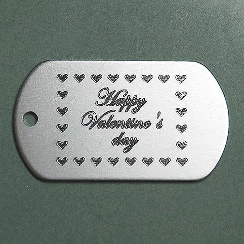 HAPPY VALENTINES DAY DOG TAG (HEARTS BORDER)