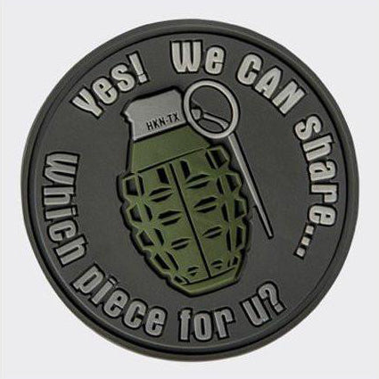 HELIKON-TEX "WE CAN SHARE" GRENADE PATCH - GREY