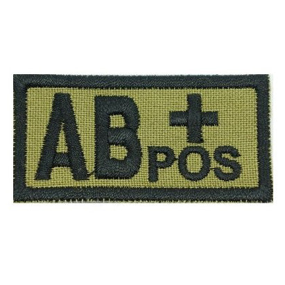 HGS BLOOD GROUP PATCH - AB POSITIVE (OLIVE GREEN) - Hock Gift Shop | Army Online Store in Singapore