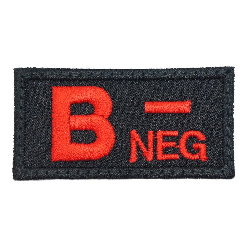 HGS BLOOD GROUP PATCH - B NEGATIVE (BLACK) - Hock Gift Shop | Army Online Store in Singapore