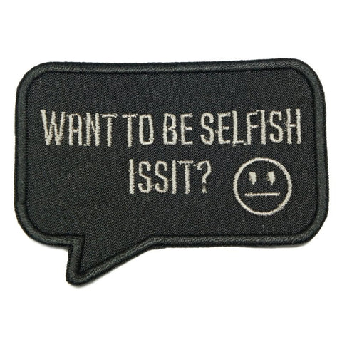 SELFISH PATCH - BLACK - Hock Gift Shop | Army Online Store in Singapore