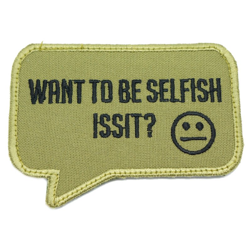 SELFISH PATCH - OLIVE GREEN - Hock Gift Shop | Army Online Store in Singapore