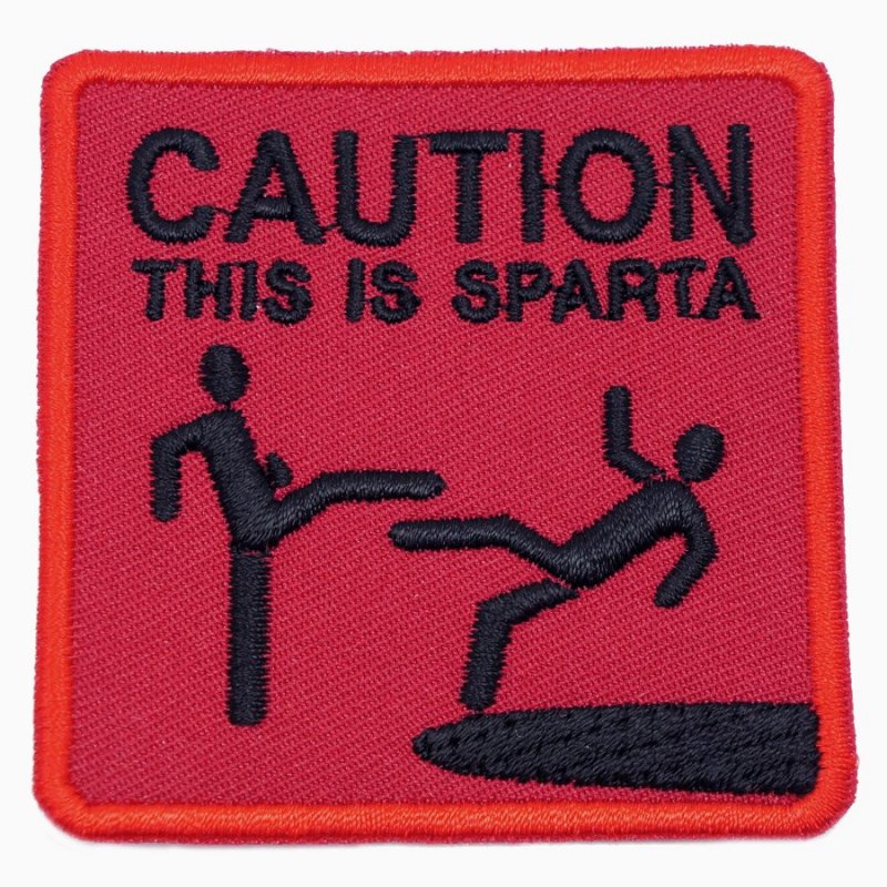 THIS IS SPARTA PATCH - RED WITH BLACK TEXT - Hock Gift Shop | Army Online Store in Singapore