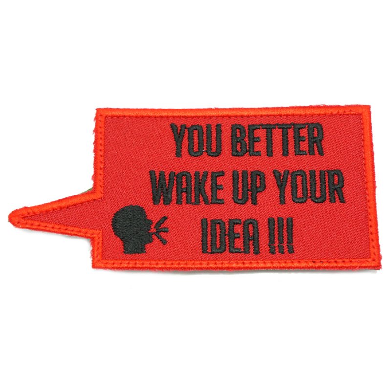 WAKE UP YOUR IDEA PATCH - RED WITH BLACK TEXT - Hock Gift Shop | Army Online Store in Singapore