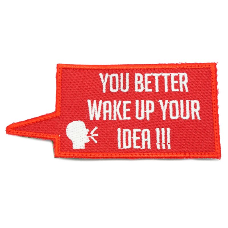 WAKE UP YOUR IDEA PATCH - RED WITH WHITE TEXT - Hock Gift Shop | Army Online Store in Singapore