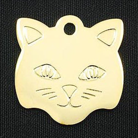 KITTY FACE BRASS TAG (GOLD) - Hock Gift Shop | Army Online Store in Singapore
