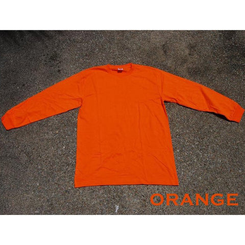 HGS LONG SLEEVE ROUND NECK T-SHIRT - ORANGE - Hock Gift Shop | Army Online Store in Singapore