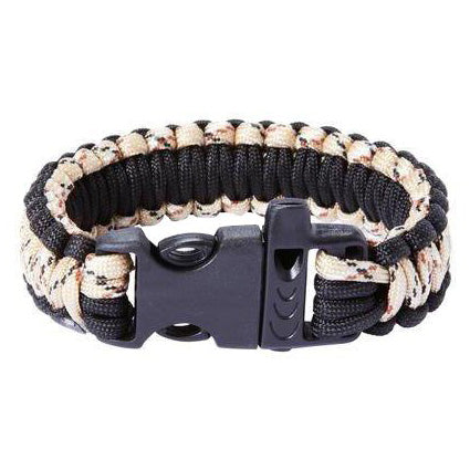 MAXAM 9" DESERT CAMO AND BLACK PARACORD BRACELET, WHISTLE BUCKLE - Hock Gift Shop | Army Online Store in Singapore