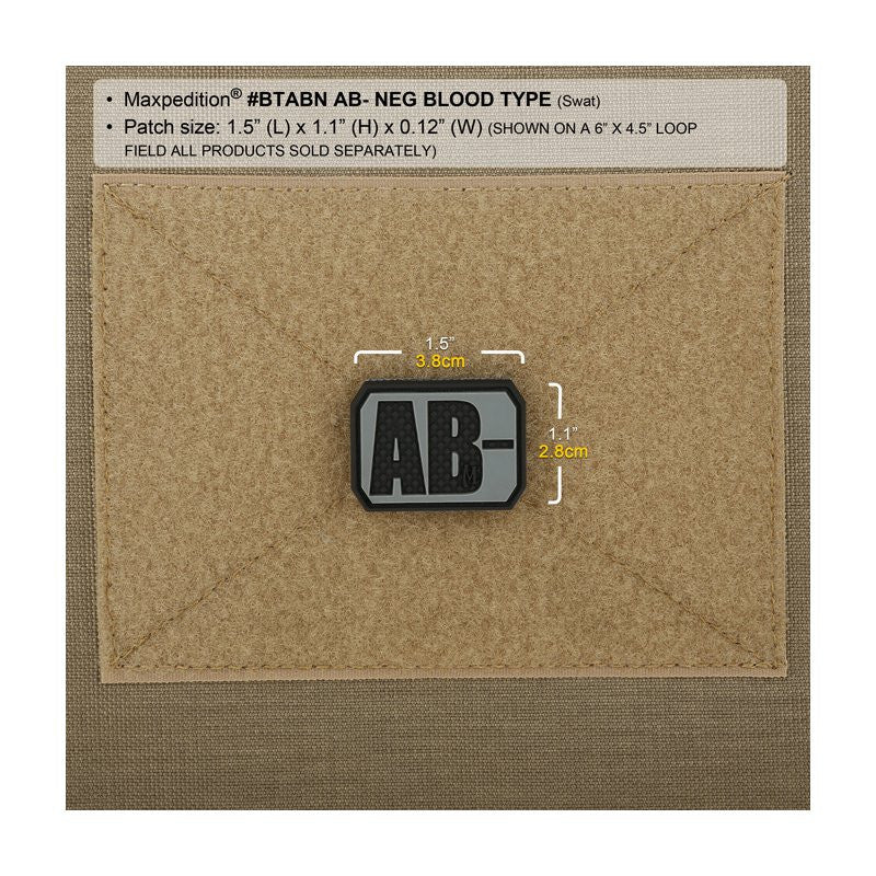 MAXPEDITION AB- NEG BLOOD TYPE PATCH - ARID - Hock Gift Shop | Army Online Store in Singapore