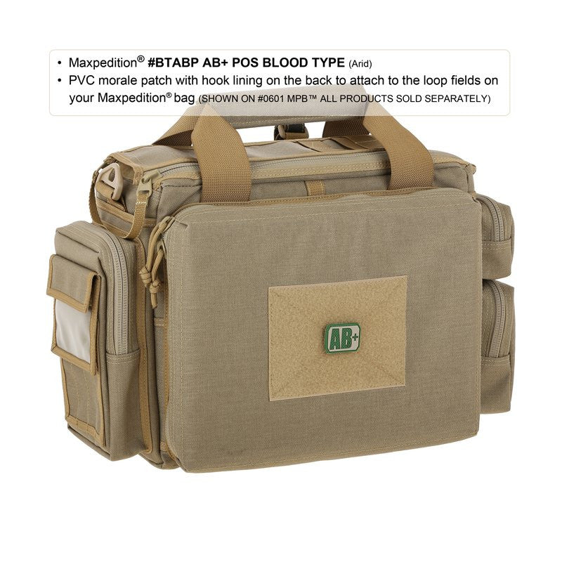 MAXPEDITION AB+ POS BLOOD TYPE PATCH - ARID - Hock Gift Shop | Army Online Store in Singapore