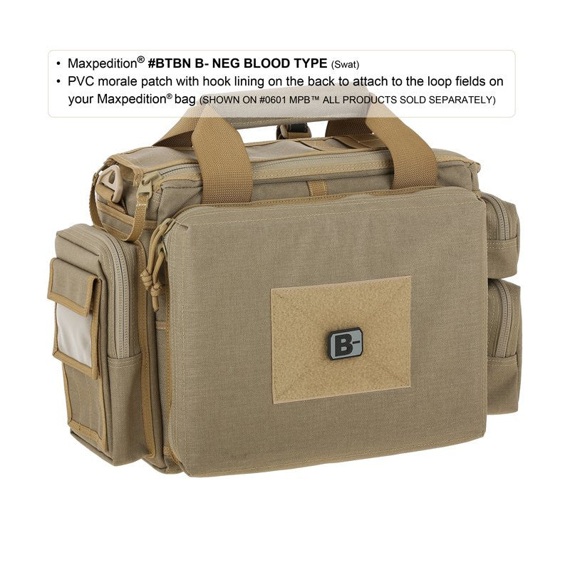 MAXPEDITION B- NEG BLOOD TYPE PATCH - ARID - Hock Gift Shop | Army Online Store in Singapore